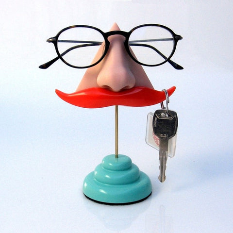 Orange Mustache Display Stand for Keys, Eyeglasses